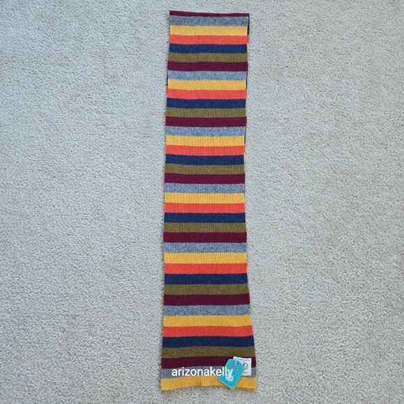 NWT Avoca Cashmere Wool Stripe Knit Scarf - Picture 2 of 10